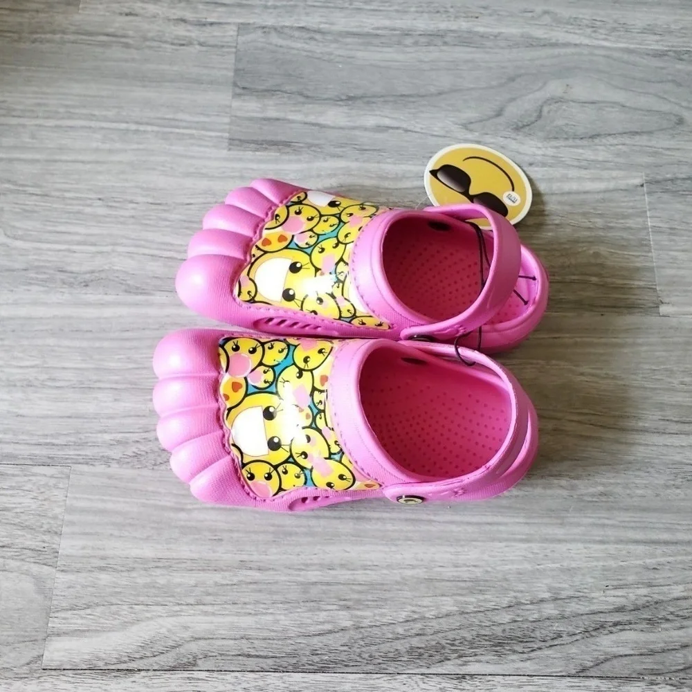 Emoji Pink Clogs Waterproof Lightweight Sm 11/12